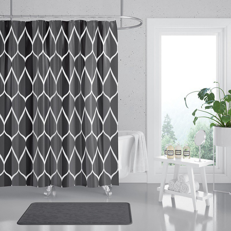 Polyester Waterproof Shower Curtain Abstract Geometric Shower Curtain Modern Luxury