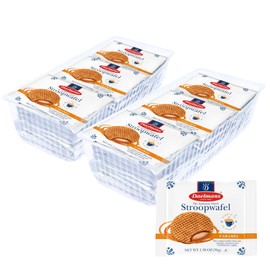 Daelmans Stroopwafel Caramel - The Original Stroopwafels, Toasted Dutch Waffle Cookies with a Creamy & Buttery Filling, Made In Holland, No Artificial Colors or Preservatives - 24 Count (Pack of 2)