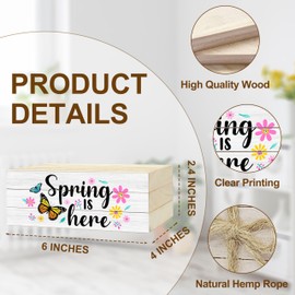 3 Pcs Spring is Here Decorative Books for Home Decor, Mini Faux Books Decoration, Spring Floral Wooden Books Tiered Tray Decor, Stacked Books for Decorating Living Room Bookshelf Fireplace（B003）