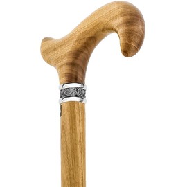 Afromosia Derby Walking Cane with Afromosia Wood Shaft and Pewter Collar