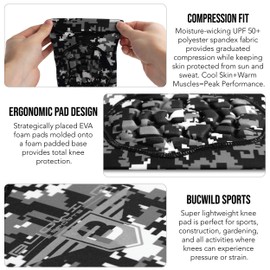 Bucwild Sports Compression Knee Pads for Basketball Volleyball Wrestling - Youth / Kids & Adult Sizes