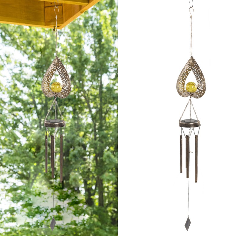 Outdoor Solar Wind Chime Light Hanging Warm LED Mobile Hanging