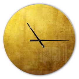 DesignQ 'Gold Texture ' Modern Wall Clock for Home Bedroom Bathroom Office Living Room Decoration