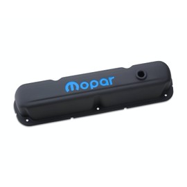 Proform Valve Cover, Tall, Baffled, Breather Hole, Mopar Logo, Steel, Black Crinkle