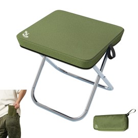 OX-GEN OUTDOORS Ultralight Folding Camping Stool, Aluminum Portable Pocket-Size Chair (Green)