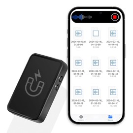 Voice Activated Recorder, Magnetic Voice Recorder with Playback, Digital Voice Recorder with 64GB Storage Space, Recorder Voice Activated for Lectures/Meetings/Interviews/Home