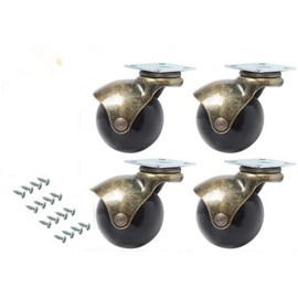 Manfâ 4 Stücke Ball Caster Rad 360 Grad Drehwirbel Platten Metall Mit Kapuze Kugelförmige Bremse Schwere für Schreibtisch Stuhl Couchtisch Spielzeug Schuhe bins (2 zoll (50mm))