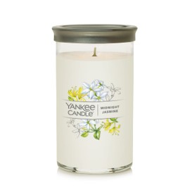 Yankee Candle Midnight Jasmine Signature Medium Pillar Candle, 14.25oz, White