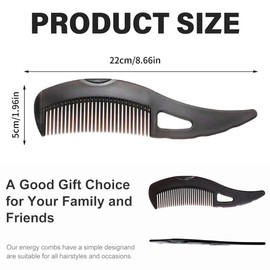 KEQAR Pack of 2 Dandruff Comb Lice Comb Energy Massage Hair Comb with Handle for Women and Men (Hollow Tooth Head, Removal of Dandruff and Dandrug, Better Hair Quality)