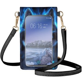 NETILGEN Small Crossbody Bag for Women Girls, Cellphone Bag and Wallet Lightweight PU Leather Messenger Bag, Waterproof Phone Bag, Blue Wolf