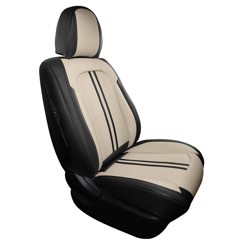FREESOO Front Seats 2PCS Leather Car Seat Covers, Ultra Breathable