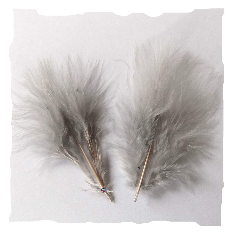 30 Silver Grey Marabou Feathers Quality Craft Pack