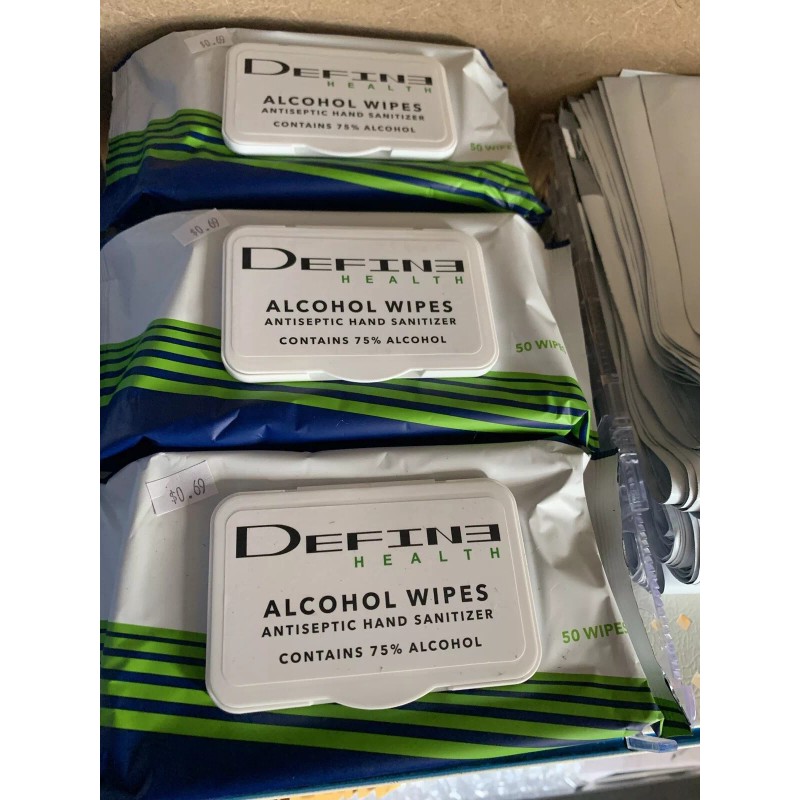 Define Health Hand Sanitizing Wipes 75% Alcohol 150 Wipes (3