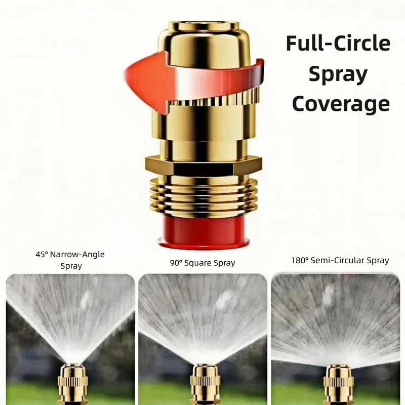 Metal Lawn Sprinkler, Automatic Brass Sprinkler with Spike Base, 360°