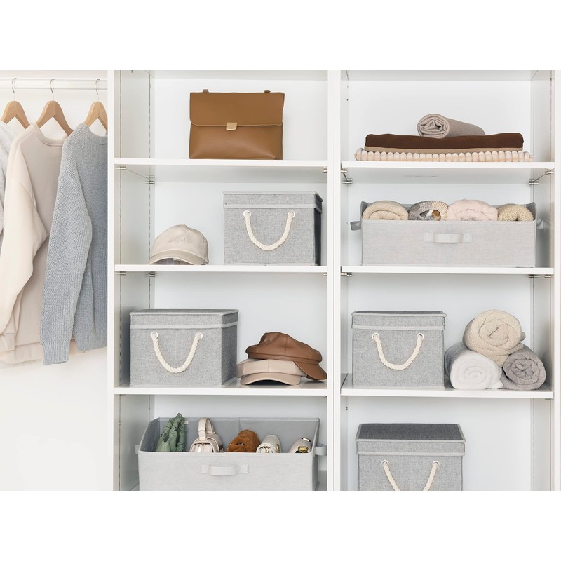 StorageWorks Storage Bins with Lids, Decorative Storage Boxes with Lid