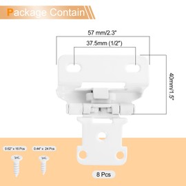 sourcing map 8 Pcs Cabinet Hinges for Kitchen Cabinet Door, 1/2" Overlay Partial Wrap Kitchen Cabinet Hinges, Self Closing Cabinet Hinge for Cabinet Doors Furniture, White