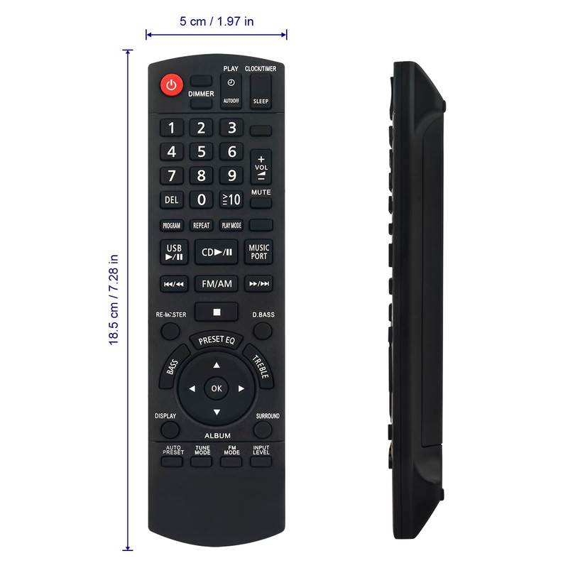 N2QAYB000555 Replacement Remote Control Suitable for Panasonic CD Stereo Micro