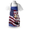 Ambesonne American Flag Apron, Bless America Banner in the Wind