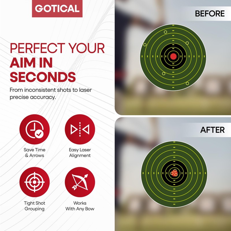 GOTICAL Arrow Laser Sight Tactical Archery Bore Sight Red Dot