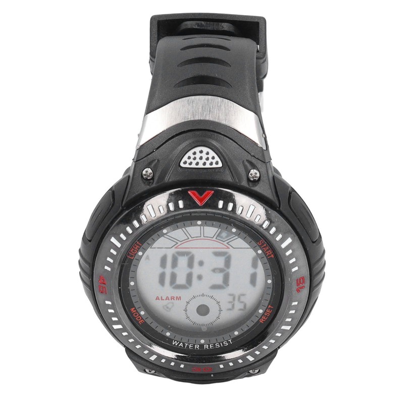 Black Men Digital Watch Waterproof LED Backlight Stopwatch Countdown 12/24