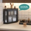 viewcare Corner Bread Box for Kitchen Counter, Bamboo Wood Black
