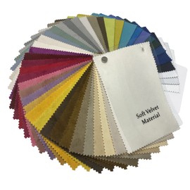 Frelement Velvet Curtains Fabric Samples Fabric Swatch for Adding Lining | Size | Heading Custom-Made-Order Curtains, 40 Colors Available Included, 1 Piece