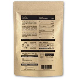 Healthy Future Freeze Dried Spinach Powder - Sugar Free - Rich in Chlorophyll - Contains Multivitamins - Non-GMO - Vegan Friendly - Smoothie, Smoothie Bowl, Joghurt, Suppe, Salat - 500g