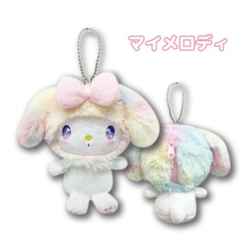 Hatayama Shoji 63202540 Rainbow My Melody Mascot Pouch, Total Length: 5.1 inches (13 cm)