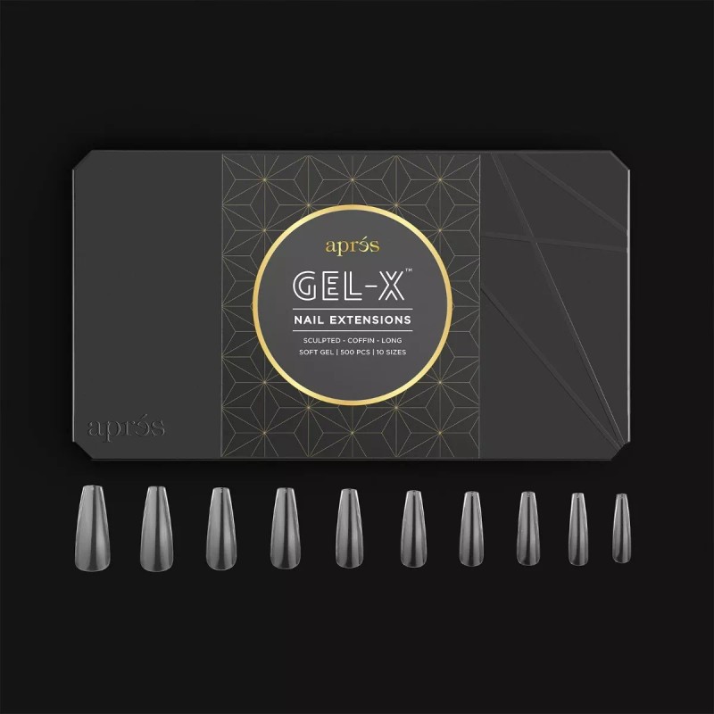 Aprés Caja Uña Postiza Tips Aprés Coffin Esculpida Larga 500