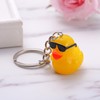 Lucky Duck Keychain, Cute Yellow Resin Duck with Sunglasses, Positive
