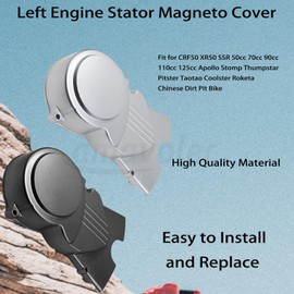 Amavoler Left Engine Stator Magneto Cover Aftermarket Parts Fit for CRF50 XR50 SSR 50cc 70cc 90cc 110cc 125cc Apollo Stomp Thumpstar Pitster Taotao Coolster Roketa Chinese Dirt Pit Bike. (Silver)