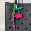 QTKJ Cherry Bag Charm, Keychain for Women, Hand-Woven Nylon Rope