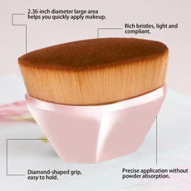 Wrixty Foundation Brush, Perfect Makeup Brush Small Face Blush Liquid Powder Foundation Brush for Blending Liquid, Cream or Flawless Powder Cosmetics with Protective Case (Multi Color)