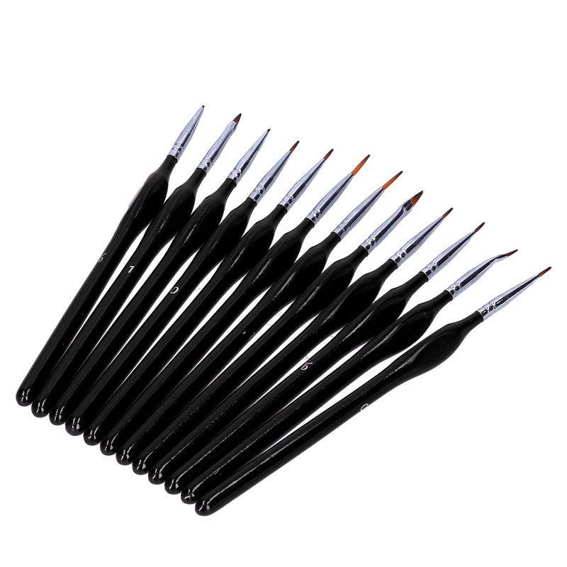 12Pcs Paint Brush Set for Face MakeUp Nail Scale Model