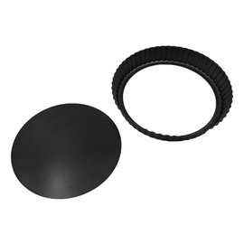 Namvo Quiche Dish 20cm, Quiche Pan and Tart Tin Set, Non Stick Carbon Steel Baking Pastry Dish with Removable Base, Fluted Round Deep Quiche Dish