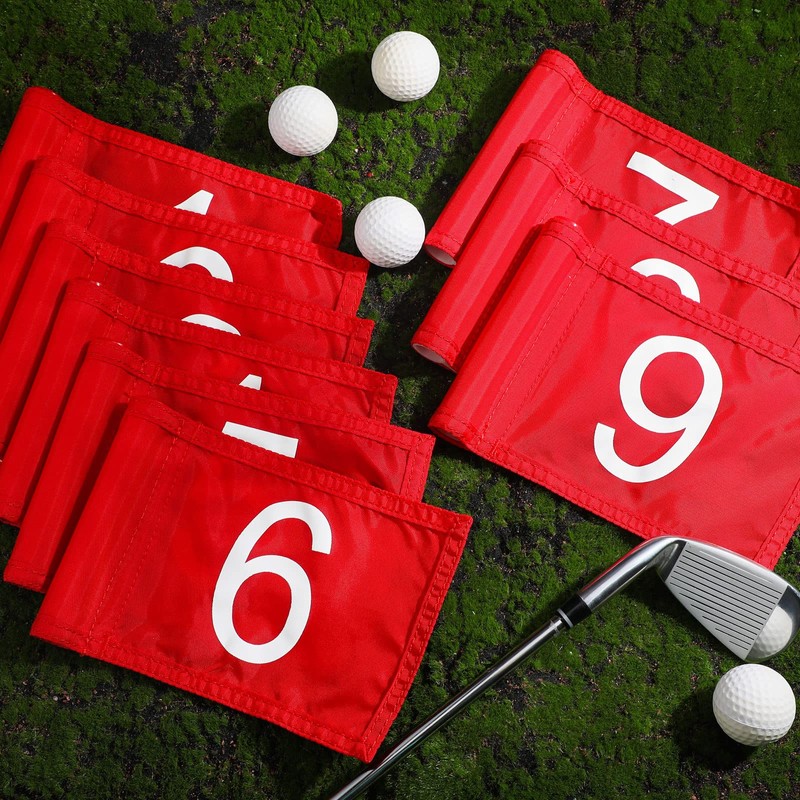 Riakrum 9 Pcs mini golf flags for yard 8.9 x