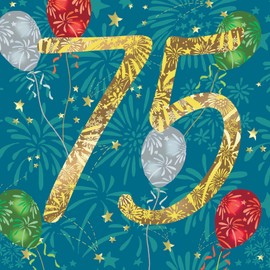 Twizler 75th Birthday Card - 75 Year Old Card - Age 75 Birthday Card - Unisex 75th Birthday Card for Him Her Female Male - Happy Birthday Card Age 75 for Mum Dad Grandad Nan Grandma