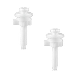 2 Pcs Toilet Seat Screws, Screws Replacement Kit for Toilet Seat, Plastic Nuts and Washers for Fixing The Top Toilet Seat, White
