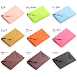 SACURA 5825 Sakura Business Card Holder, Made in Japan, Cowhide Leather, pink, (rose pink)