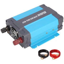 iSunergy 300W Inverter Pure Sine Wave Power 12V DC to 120V AC Converter for Home,RV,Truck,with Built-in AC sockets,5V/1A USB port