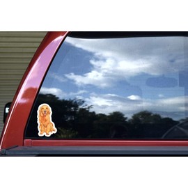 StickerTalk Golden Retriever Vinyl Sticker, 3 inches by 5 inches