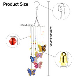 Butterfly Wind Chimes for Outside, Windchimes Diamond Painting Kits for Outdoor Decor, DIY Diamond Art Kits for Adults, Garden Porch Balcony Yard Patio Decorations Arts and Crafts for Outdoors
