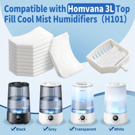 Gazeer 50 Pack Humidifier Aroma Pad, Humidifier Replacement Filters Compatible with Homvana 3.6L Cool Mist Top-Fill Humidifiers for Bedroom Home, Diffuse Fragrances