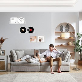 Trukafie Wall Shelf, 2-Piece Wall Shelf, No Drilling, Acrylic Floating Shelf, No Drilling Required, for Bathroom, Living Room and Bedroom, Spice Rack, Bookcase, Industrial Decoration, Photo Frame