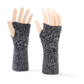 LK Trend & Style SOXS Joint Warmer, Warm Wool Hand Warmers, Arm Warmers with Thumb Hole, Breathable, High-Quality Sheep's Wool, Anthracite with label black