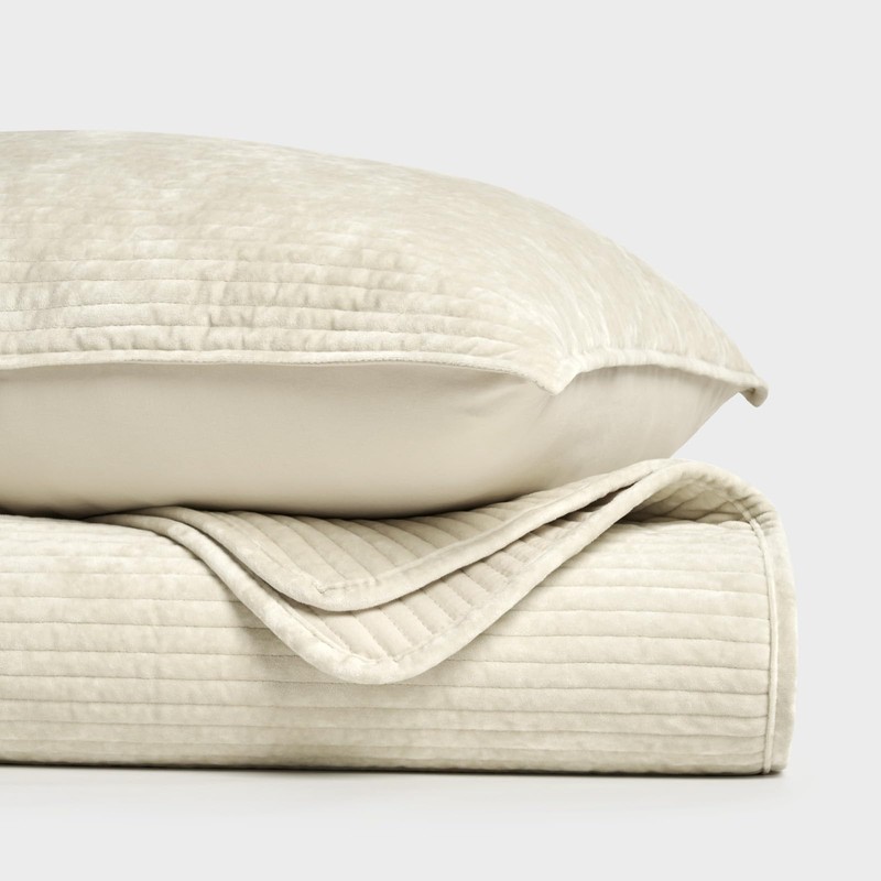 EVERGRACE Velvet Quilt Set King Size, Luxurious Soft Velvet Bedding