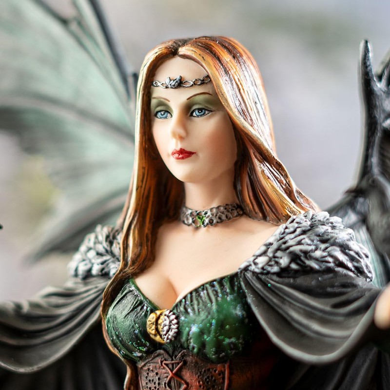 Pacific Giftware The Enchantress Dark Fairy Figurine with Black Raven