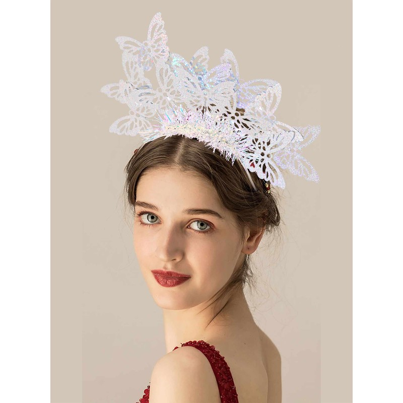 Fstrend Butterfly Headband Sequins Hairband Cosplay Crown Monarch Costume Tea