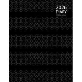 2026 Diary A4 Week to View: Planner from January 2026 to December 2026, 12 Months Diary, Black Cover