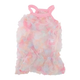 Pet Suspender Dress Breathable Tulle Embroidered Flowers Pet Flower Skirt for Dogs Cats L